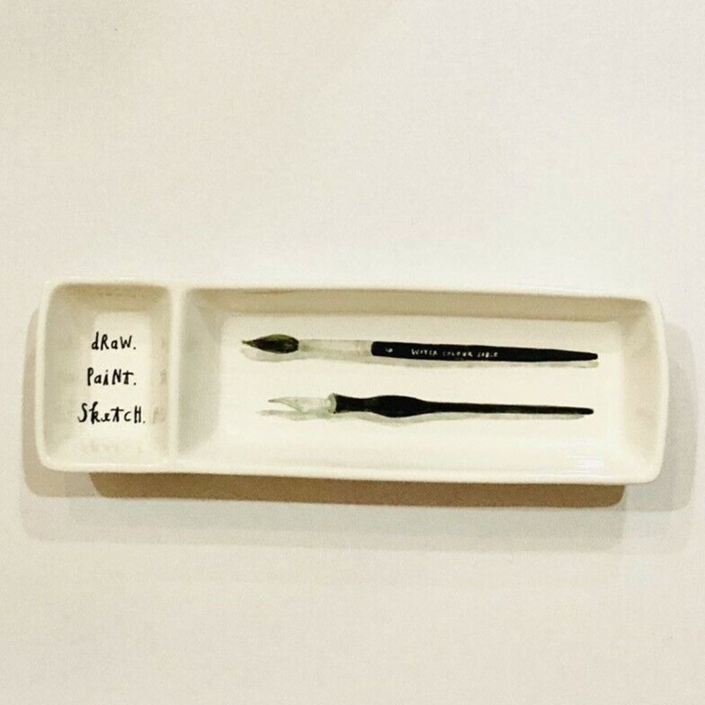 Rae Dunn "Draw Paint Sketch" Divided Tray - Brand New